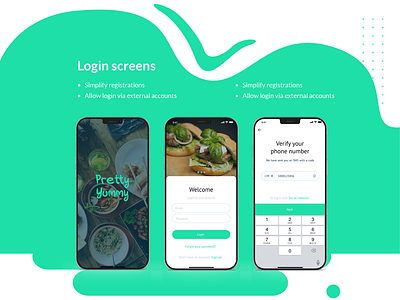 Login screens of food delivery app app design food food delivery login screens sign in sign up verify welcome yummy