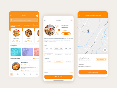 Pizza delivery app app design food delivery mobile design ui uiux ux