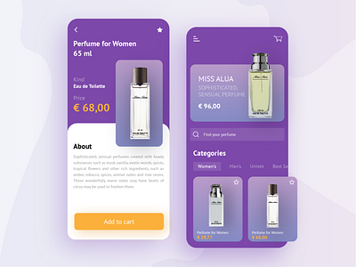 App Design Concept app app concept branding mobile mobile app design perfume ui
