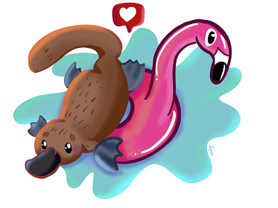 Holiday Platypus float illustration platypus procreate