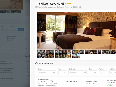 Flexbook Hotel Detail booking design flat hospitality hotel resort room search site travel ui web