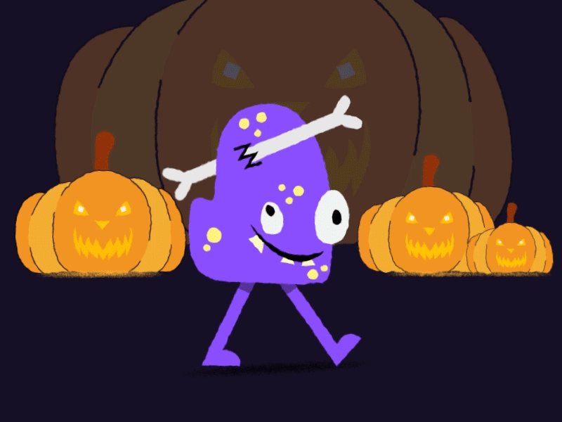 Halloween monster 2022 2d animation animation character character design gif halloween halloween gif illustration loop monster motion graphics pumpkin spooky walkcycle