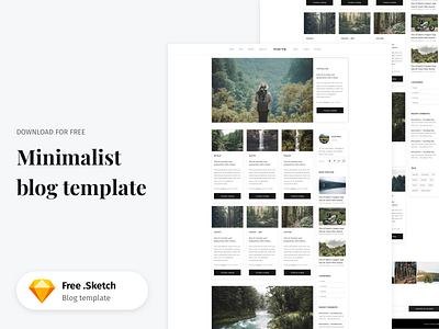 Sketch Minimalist Blog Template - Freebie blog blog template free free sketch freebie landing landing page landingpage minimalism minimalist responsive sketch symbols ui uiux ux