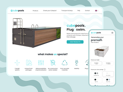Landing page and product configurator - Cubepools