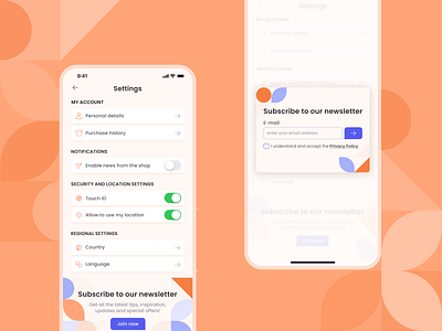 Daily UI 007 - Settings app design ui ux vector