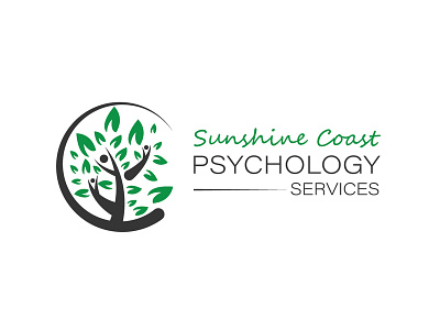 Sunshine Coast Psychology Services branding design flat icon illustration logo minimal vector