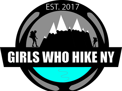 Girls Who Hike By branding design flat illustration logo minimal vector