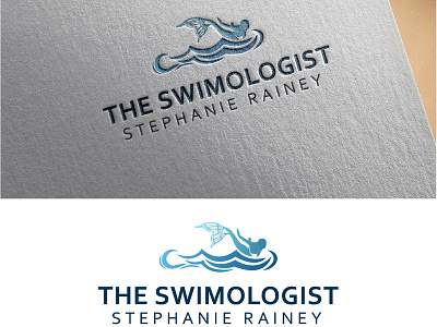 Mermaid The Swimologist Present branding design flat icon identity illustration illustrator logo minimal type vector web