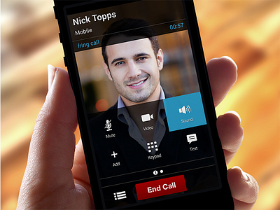 fring call screen app call interaction mobile ui ux voip