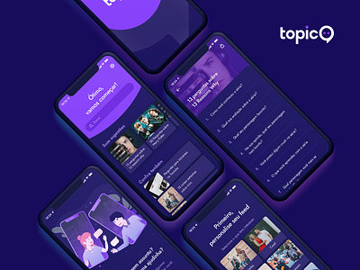 Mobile App UI - TopicO - Darkmode adobe xd adobexd app apple application dark mode darkmode design mobile tags ui design ux design