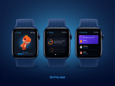 Sinq App - Apple Watch adobe illustrator adobe photoshop adobexd app apple apple design apple watch apps appstore design design app ios ios app design logo mobile sinq ui designer ux design watch watchos