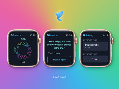 WellMe: Beyond a Simple Breath adobe illustrator adobe photoshop adobe xd app app design app store apple apple design application breath breathe design ios ios7 ui design ux design watchos