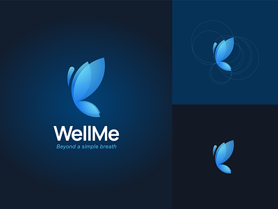 Branding - WellMe adobe illustrator adobexd app app store apple apple design apple watch brand identity branding branding design butterfly butterfly logo concept design design app identity logo ui design ux design