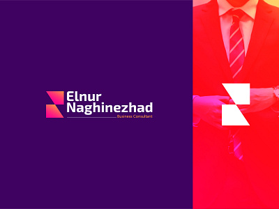 Elnur Business Consultant business entrepreneur logo personal brand purple spear startup