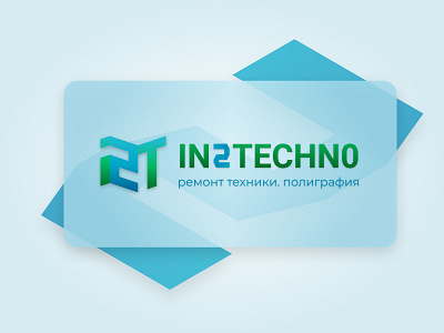 IN2TECHNO repairs & printwork logo branding design figma isometric logo minimal prints repairs