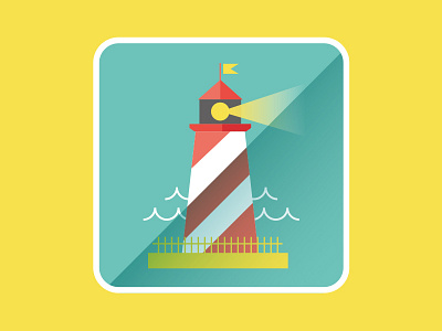SUMMER ICON Nº 2 aplication app appstore blue button design details fixed fresh icon illustration illustrator interface ios ipad iphone light lighthouse mobile parallax photoshop radial realistic sea square ui ux yellow