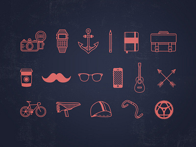 Outline Icon Set for Cutero Bikes app design icon illustration iphone ui ux