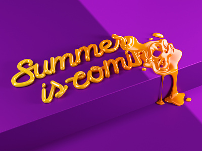 Summer Dis coming 3d barcelona cinema4d icon illustration lettering logo sentence summer type vray