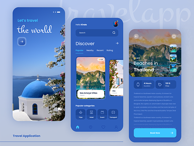 Travel App app design travel ui