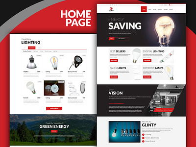 Glinty Website css design html lighting responsive website