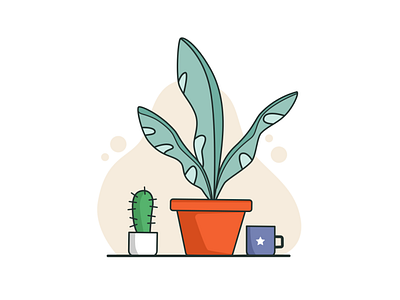 Simple Plant :D design illustration vector