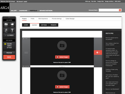 AIGA Member Gallery aiga behance black design navigation red ui ux web design white