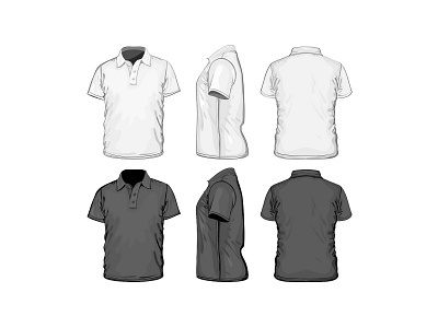 Men's polo-shirt design template clothes illustration polo shirt template vector