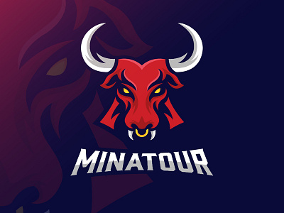 Minatour Esport bull design esport esports logo gaming illustration logo typography