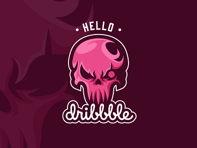 Hello Dribbble debut debut shot debutshot design esport esports logo gaming illustration logo skull