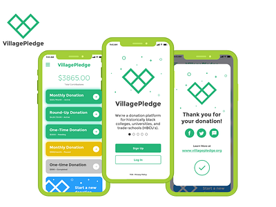 Village Pledge android app app developer app development company ios app mobile app user interface design
