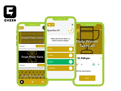 Cuzzo Trivia android app android app design app design app developer app developers app development company ios app mobile app trivia app uiux user interface design