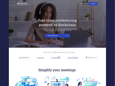 Landing Page Design branding design landing page landing page design ui ux videobox webdesign