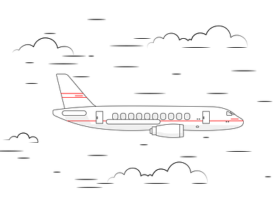 Airplane Mode air airline airplane black illustration line art