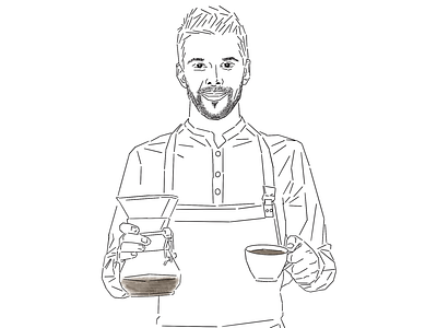 Coffee? barista coffee line art minimal