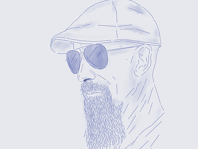 Quick Sketch after work. beard man scary sunglasses walter white