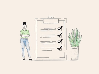 Task management check list illustration list tasks to do list ui ux woman