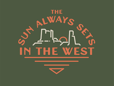 In The West graphic design logo sunset vector west