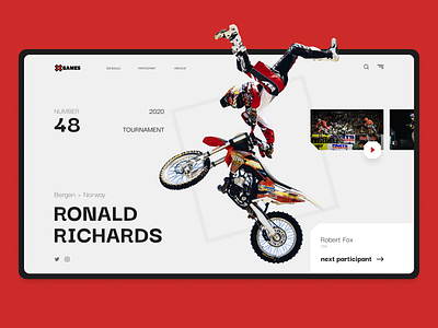 Website - Summer X Games 2020 design designline games grid minimalistic motocross motocycle sport ui ux web website xgames