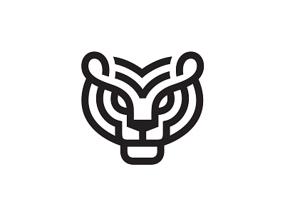 Tiger animal line lineart logo mark symbol