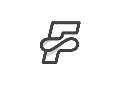 F monogram letter line logo logo design mark shadow symbol