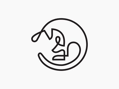 Kangaroo Mother&Child design line linelogo logotype mark symbol