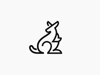 Kangaroo animal design kangaroo line logo mark maternity symbol