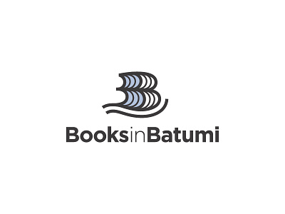 Books In Batumi book logo logotype ship wave