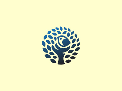 Tree bird blue logo symbol tree