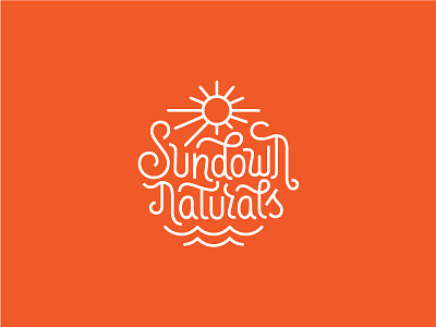 Sundown Naturals lettering logotype sun wave