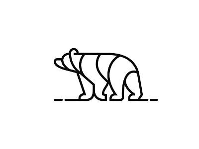 Bear animal bear line logo mark symbol