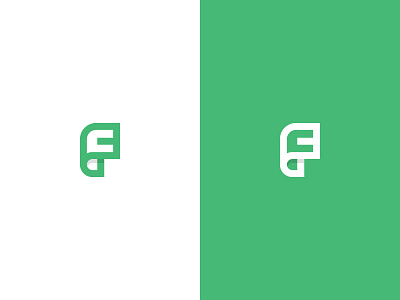 F+Bended Paper f logo paper symbol