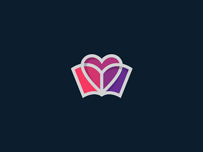 For Book Lovers book booklovers heart logo mark symbol