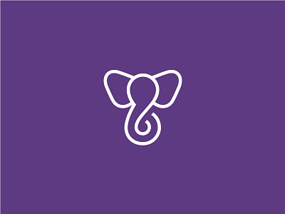 Elephant animal elephant icon line logo mark symbol