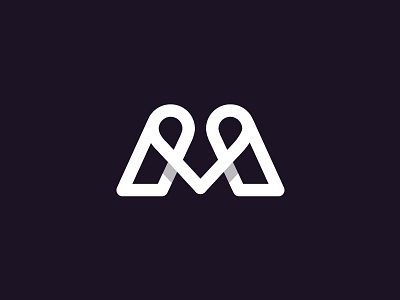 M letter line logo logotype m symbol